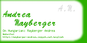 andrea mayberger business card